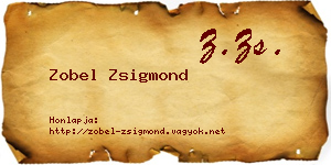 Zobel Zsigmond névjegykártya